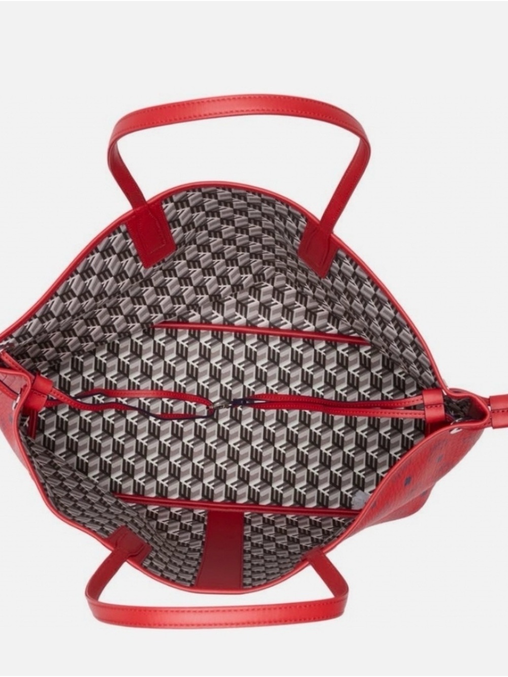 MCM visetos large liz reversible shopper tote candy red - Picture 3 of 11